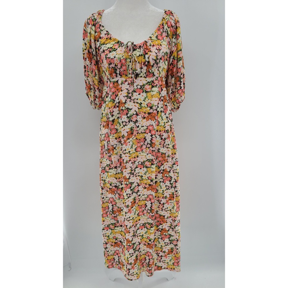 Y2K Billa Bong Babydoll Floral Maxi Dress Medium Womens Cottagecore Boho Western